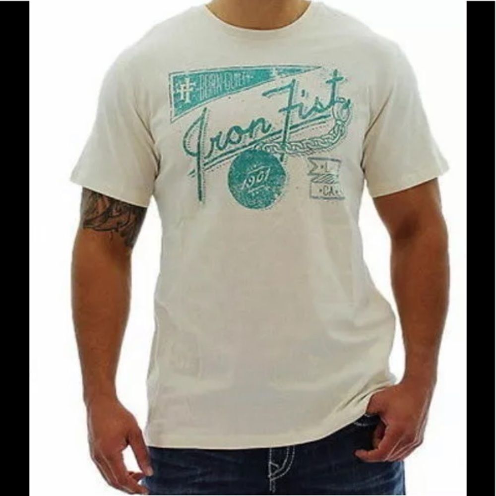 Iron Fist Born Guilty Rebel Off White T-shirt Sz M